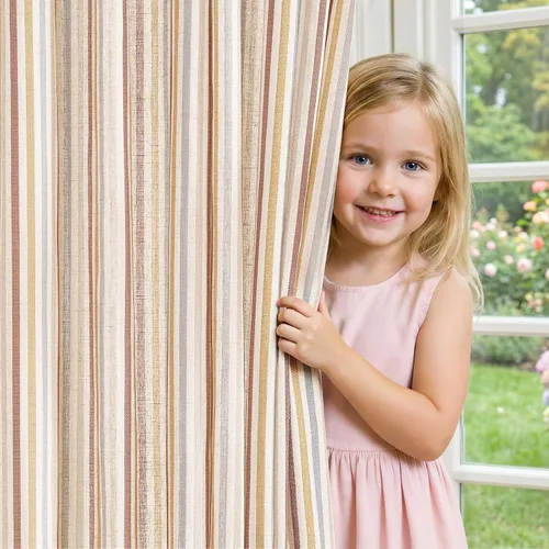 Vista 42 de jinchan Linen Blackout Curtains Back Tab 96 Inch 2 Panels Striped Blue Blue Stripe Lined