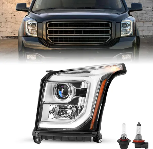 Vista 10 de SOCKIR Conjunto de Faros Delanteros LED DRL Compatible con GMC YUKON SLT SLE/Yukon XL SLT SLE 2015-2020 Faros Halógenos Originales de Fábrica OE Par