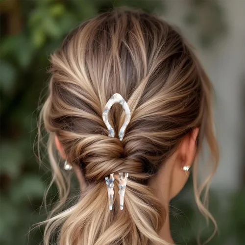 Vista 4 de 4 horquillas para el cabello para mujer, horquillas francesas en forma de U, elegantes accesorios para el cabello de mujer, horquilla francesa