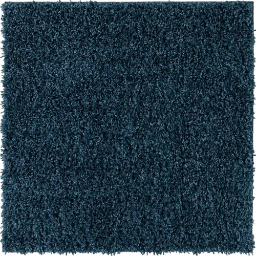 Vista 8 de Unique Loom Davos Shag Collection - Alfombra de área, color liso (3 pies 3 pulgadas, cuadrada, azul marino)