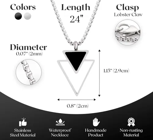 Vista 22 de Galis Collar para hombre, collar de cadena de plata de acero inoxidable de alta calidad para hombres, no se deslustra, cadenas para hombres