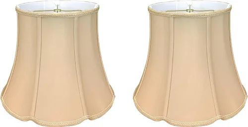 Vista 9 de Royal Designs - Pantalla de lámpara de diseño con muesca en V con parte inferior de tambor, cáscara de huevo, 10 x 14 x 11.5 pulgadas Eggshell