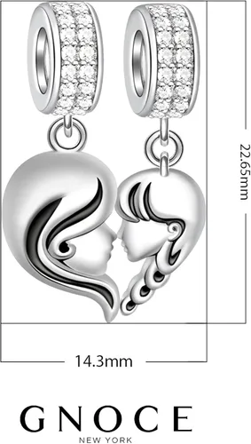 Vista 6 de GNOCE Dijes familiares de plata de ley 925 con colgante de plata de ley 925 para pulsera collar joyería regalos para madre y padre