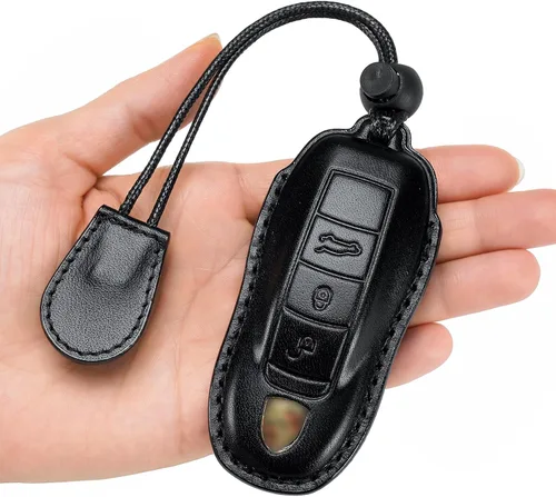 Vista 11 de para Funda de Llavero de Cuero Genuino con Keychain, Protector de Estuche de Llaves de Cuero Compatible con Panamera, 911, Cayenne, Macan