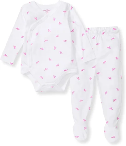 Vista 20 de Burt's Bees Baby Conjunto de mameluco y pantalón unisex, 100% algodón orgánico Azul Micro Bee