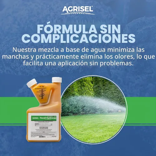 Vista 3 de Agrisel Pendi Hydrocap Herbicida, Fórmula Pre-Emergente, Eficaz contra Más de 40 Malezas de Hoja Ancha y Pastos, Sin Manchas, Se Mezcla Fácilmente