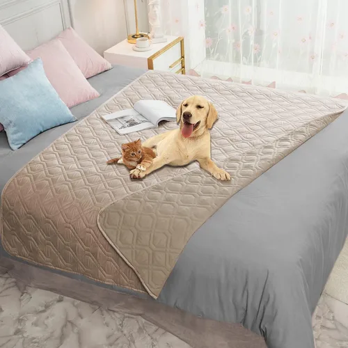Vista 5 de Ameritex Manta Impermeable Reversible Cubierta para Cama de Perro Manta para Mascotas para Muebles Cama Sofá Sillón