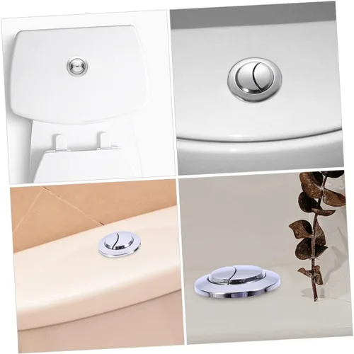 Vista 8 de 3 unids doble empuje inodoro botones de descarga forma accesorios de baño para reemplazo de tanque de inodoro