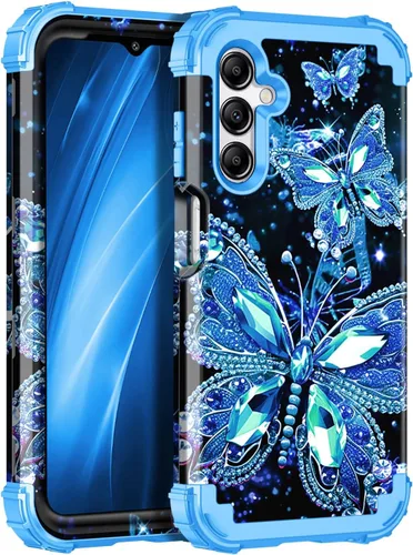 Vista 49 de Miqala Funda para Galaxy A14 5G, que brilla en la oscuridad, tres capas, resistente, a prueba de golpes, protección completa, parachoques