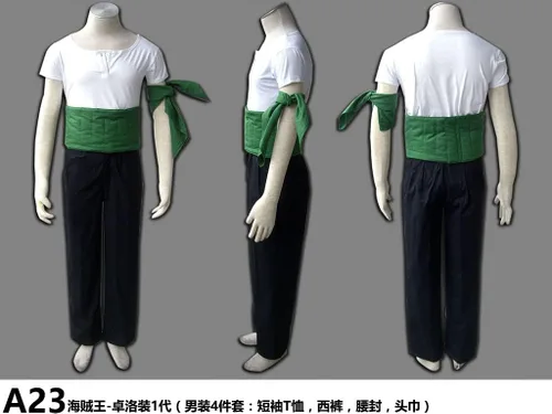 Vista 9 de Disfraz de cosplay zoro de talla estadounidense para hombre