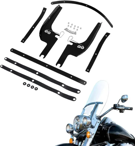 Vista 7 de XFMT Kit de Montaje de Soporte de Pantalla Parabrisas Compatible con Harley Touring Road King FLHR 1994-2023