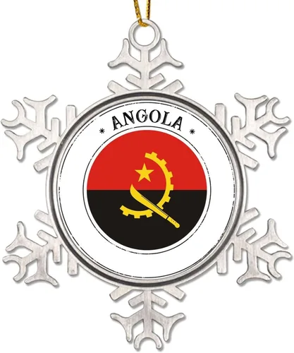 Vista 8 de Bandera de Argelia, adorno de Navidad para niños, bandera nacional, silueta de Argelia, decoración de Navidad, copo de nieve, adorno de metal