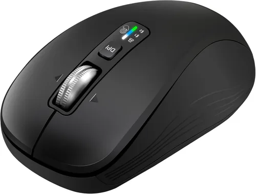 Vista 10 de Ratón Bluetooth inalámbrico, multimodo de 3 dispositivos (USB + 2 Bluetooth), rueda de desplazamiento de metal de 4 vías, DPI ajustable, clic