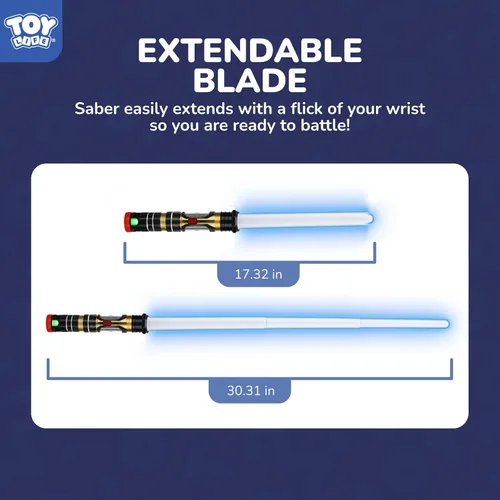 Vista 8 de TOY Life Paquete de 2 espadas de luz de sable oscuro para niños, espada iluminada LED, inquisidor, espadas iluminadas para niños, sable de luz