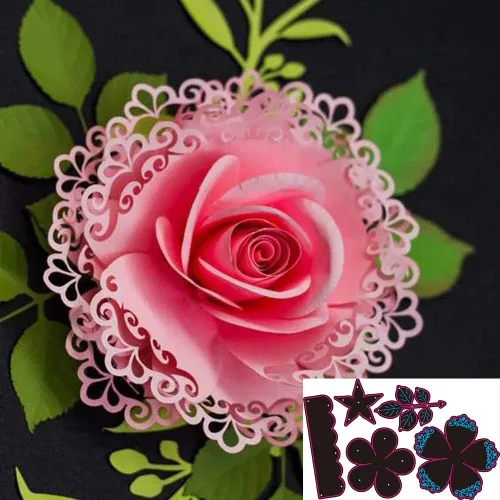 Vista 5 de DDeehs Troqueles para álbumes de recortes, troqueles de corte de hojas de flores de Feliz Navidad, plantillas para álbumes de recortes, troqueles