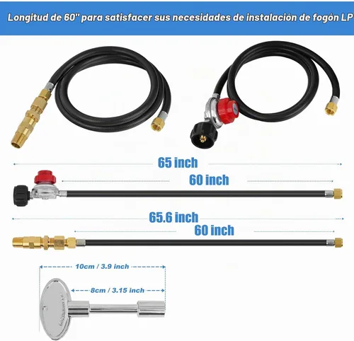 Vista 2 de Kit de conexión de quemador Skyflame LP, piezas de repuesto para fogatas de propano