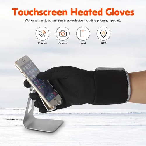 Vista 10 de Guantes calefactables con batería eléctrica recargable, guantes térmicos transpirables para hombres y mujeres, guantes delgados con calefacción