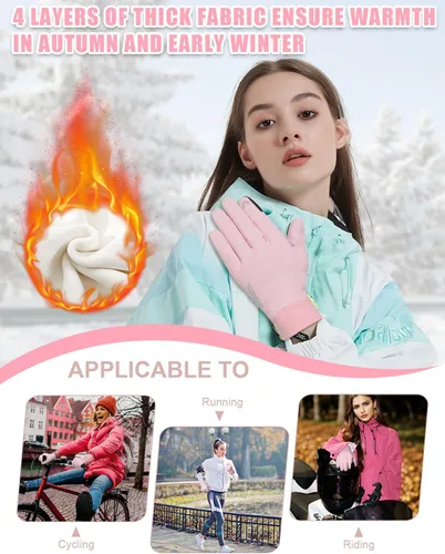 Vista 2 de RIGWARL Guantes de invierno impermeables para clima frío de 40 F a 65 F para hombres y mujeres, pantalla táctil