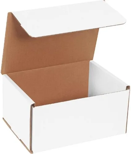 Vista 4 de Secure Seal Cajas de envío – Sobres de cartón corrugado plegable blanco de 4 x 3 x 2 pulgadas – Embalaje de cartón corrugado plegable blanco