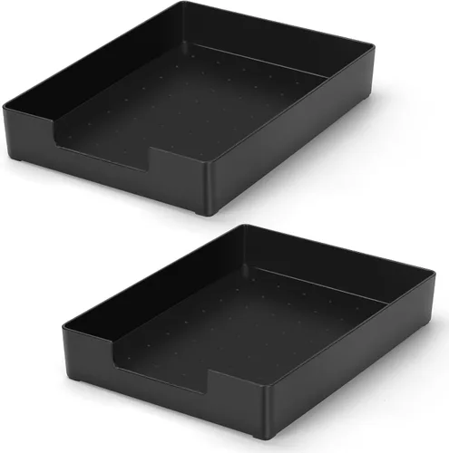 Vista 8 de Bandeja de cartas, bandeja organizadora de escritorio, bandeja organizadora de papel de plástico A4 para escritorio, bandeja de entrada rectangular