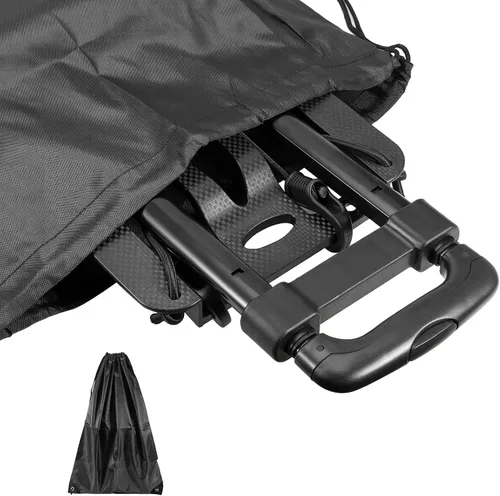 Vista 5 de JEUIHAU Camión de mano plegable, capacidad de 55 libras, 2 ruedas, carrito de utilidad de construcción sólida resistente, carrito de equipaje