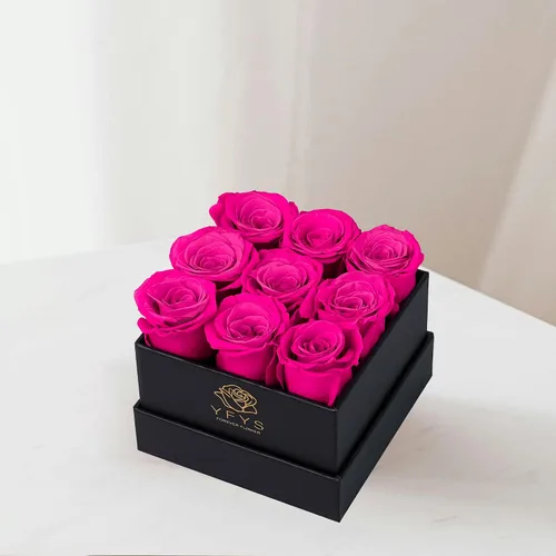 Vista 7 de Flores Eternamente Frescas para Entrega Prime - 9 piezas de Rosas Frescas Preservadas, Rosas Genuinas que Duran Años, para Regalos de Cumpleaños