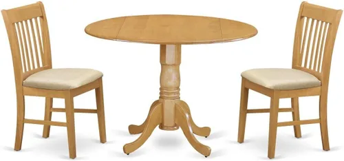 Vista 10 de East West Furniture Mesa y sillas de cocina de madera Dublin de 5 piezas en caoba