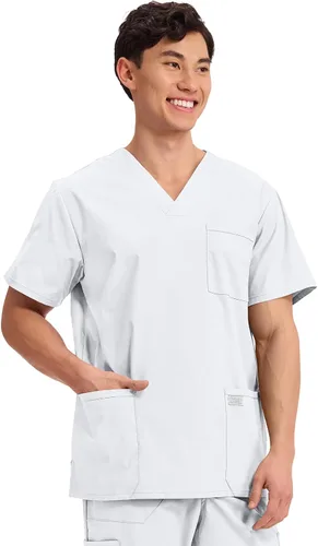 Vista 87 de Cherokee WW Professionals WW695 - Camisa de uniforme sanitario para hombre, con cuello en V