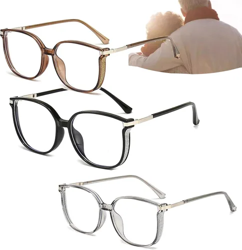 Vista 6 de Gafas de lectura de luz anti-azul portátiles de moda para mujer, con diamantes brillantes