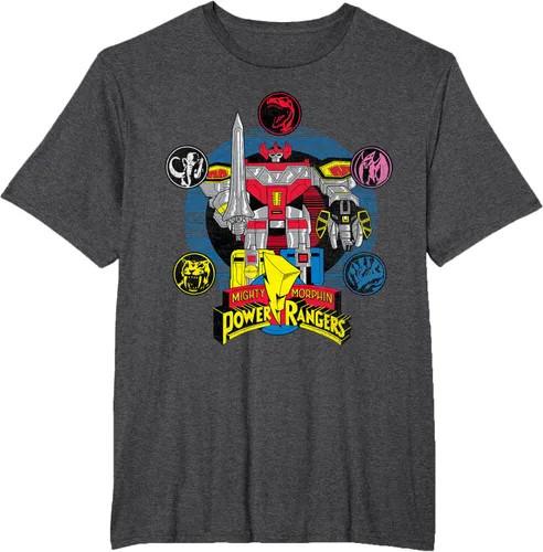 Vista 18 de Power Rangers Camiseta Megazord Asfalto