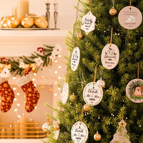 Vista 6 de Bemaystar Adornos de Navidad personalizados con foto 2025 – Adornos de Navidad personalizados con imagen y texto, decoración personalizada de árbol