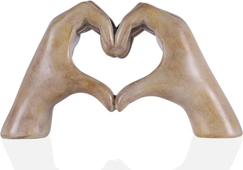 Vista 10 de Decoración colorida de mano en forma de corazón, estatua de mano en forma de corazón, escultura de dedo de amor para decoración de boda, adecuada