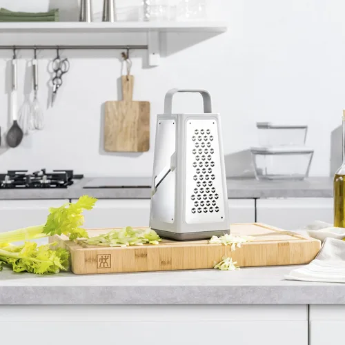 Vista 7 de ZWILLING Z-Cut Tower - Rallador multifuncional de caja, tecnología de rejilla más rápida, rallador de queso, rallador de ajo, rebanador, rallador