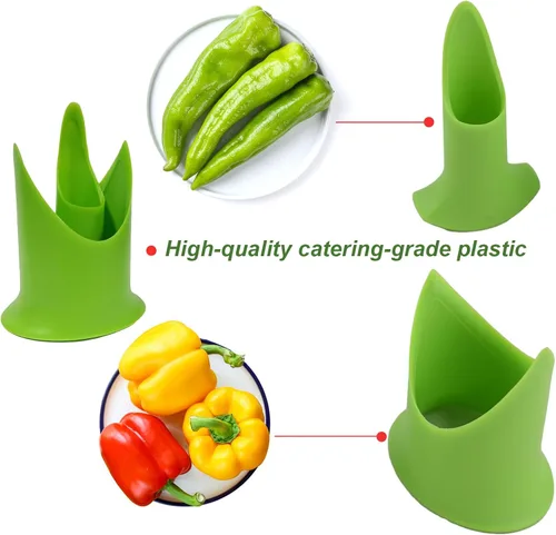 Vista 4 de 2 unids/set pimienta Corer Chili Peppers Semilla Tomates Fruta Vegetal Core Separador Dispositivo