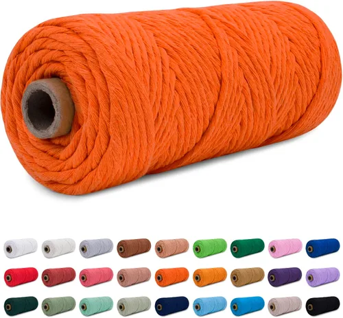 Vista 41 de CAMAL Cordón de macramé de 0.157 in x 109 yardas (328.1 ft), cuerda de algodón de color para tejer, manualidades, colgar en la pared, proyectos