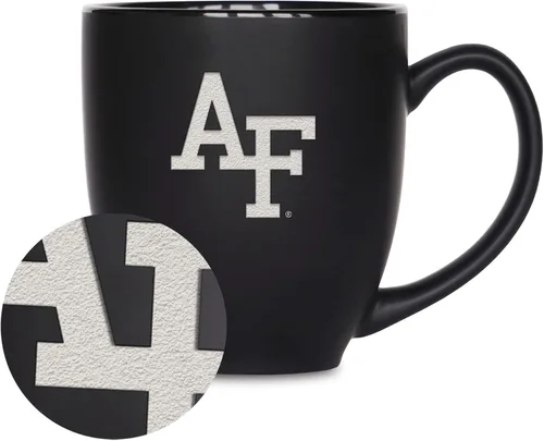Vista 97 de Rico Industries - Taza de cerámica mate negra con grabado láser estándar de 15oz para NCAA (escuelas T & U) - Para bebidas calientes o frías