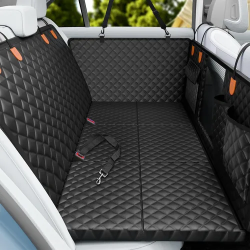 Vista 13 de Funda de Asiento de Coche para Perro para Asiento Trasero con Fondo Rígido, Extensor de Asiento Trasero Impermeable para Perros, Hamaca para Perros