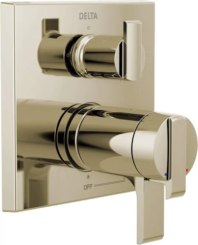 Vista 5 de DELTA FAUCET T27T867, cromo Ara Angular Modern TempAssure Serie 17T Moldura de válvula con desviador integrado de 3 ajustes