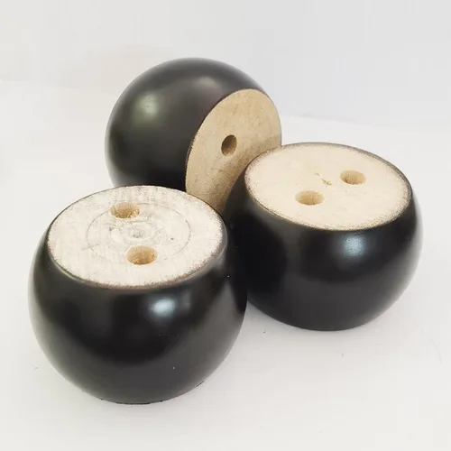 Vista 3 de Patas redondas de madera para muebles de sofá de 2 pulgadas, patas redondas negras de 2 pulgadas de alto, reemplazo para sofá/sofá/otomana/sofá