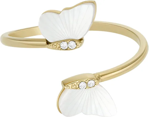 Vista 2 de Fossil Anillo de acero inoxidable chapado para mujer