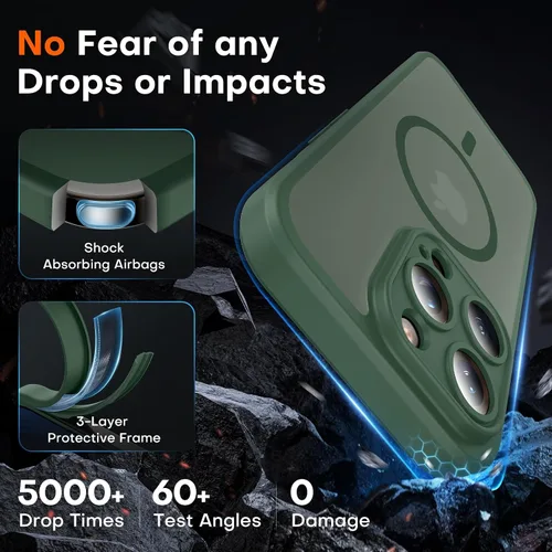Vista 635 de TOCOL Funda para iPhone 11, compatible con Magsafe, protección completa de cámara, imanes integrados, protección contra caídas, funda translúcida