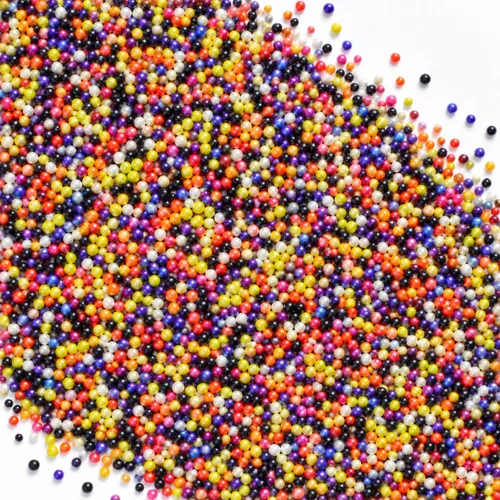 Vista 13 de Confect Mezcla de espolvorear de Halloween – Bolas de discoteca blancas, naranjas, moradas, negras y verdes, ojos de caramelo y jimmies – Gránulos