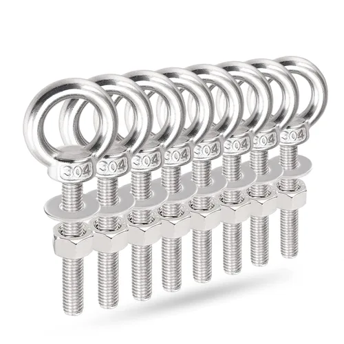 Vista 12 de Tornillos de Ojo de Hombro, Tornillo de Elevación de Acero Inoxidable 304 de Servicio Pesado con Anillos de Elevación Roscados, Arandelas y Tuercas