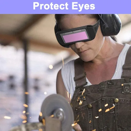 Vista 7 de Gafas de soldadura, gafas de soldadura con oscurecimiento automático solar, máscara de soldador de seguridad, casco con sombra ajustable, protección