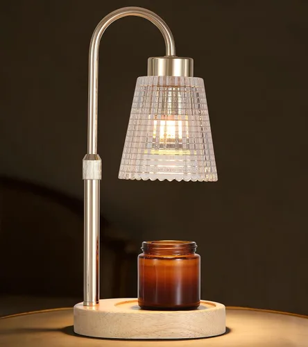 Vista 19 de MEIXISUE - Lámpara calentadora de velas con temporizador y atenuador, regalos de luz ámbar eléctrica para mujeres, lámpara calentadora de cera