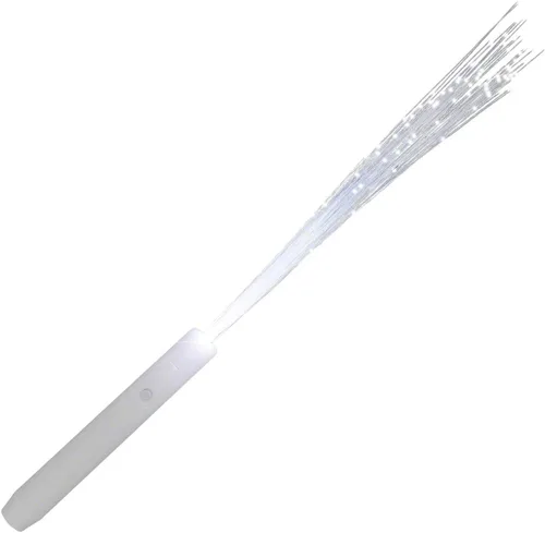 Vista 4 de FlashingBlinkyLights Varita de fibra óptica de palo de luz blanca (juego de 12) bengalas LED