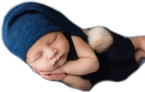 Vista 4 de Trajes de punto para fotografía de bebé niño y niña, accesorios de fotos para recién nacidos, sesión de fotos infantil, ganchillo, verde oscuro