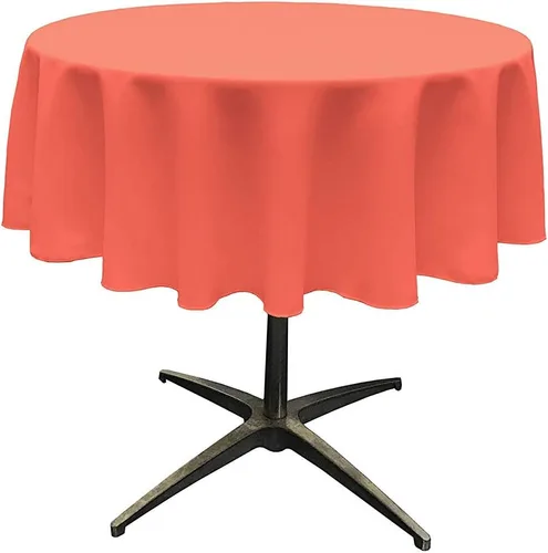 Vista 32 de Telón de fondo King Inc, mantel redondo de poliéster sin costuras de 58 pulgadas / superposición, bueno para mesa de café pequeña (Aqua)