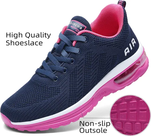 Vista 5 de Lamincoa Tenis de correr para mujer, ligeros, con cojín de aire, para caminar, tenis para mujer