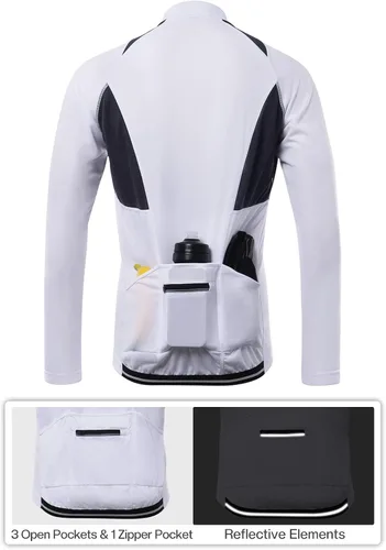Vista 4 de ARSUXEO Camisetas de ciclismo de media cremallera para hombre 6031